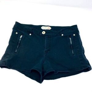 Boom boom jeans shorts black denim side zip 11 BoxF